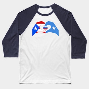 We Heart Puerto Rico & Somalia & USA Patriot Flag Series Baseball T-Shirt